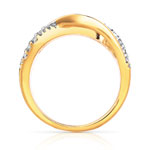 Bague plaqué or 2 tons entrelacée zirconias - vue 2