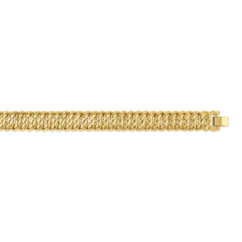 Bracelet plaqué or maille américaine 19 cm