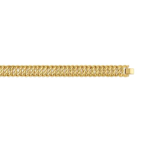 Bracelet plaqué or maille américaine 19 cm