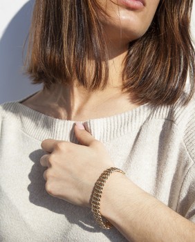 Vergulde Amerikaanse mesh armband 19 cm