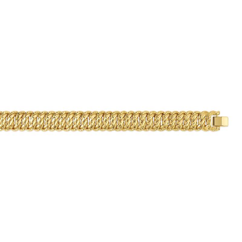 Bracelet plaqué or maille américaine 23 cm - vue 1