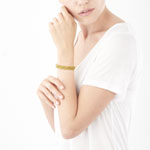 Bracelet plaqué or maille américaine 23 cm - vue porté 1