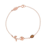 Bracelet La Belle et la Bête plaqué or rose ambre disney