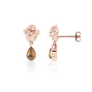 Boucles d'oreilles La Belle et la Bête plaqué or rose ambre disney