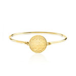 Bracelet jonc plaqué or disque - vue 1