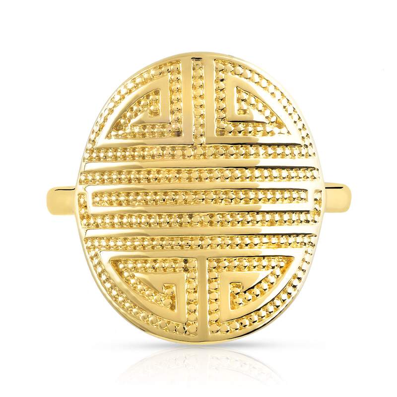 Bague plaqué or - vue 3