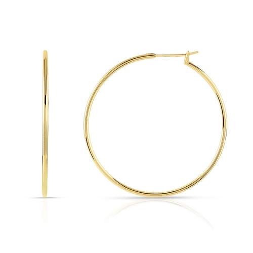 Gold-plated hoop earrings 43 mm