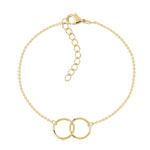Bracelet plaqué or cercles entrelacés 19 cm - vue 1