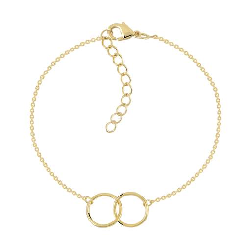 Bracelet plaqué or cercles entrelacés 19 cm
