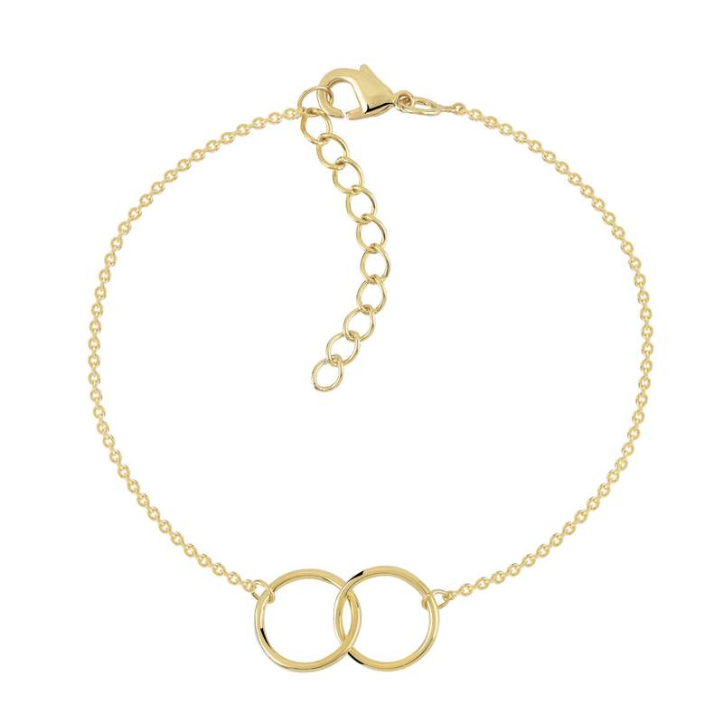 Bracelet plaqué or cercles entrelacés 19 cm - vue 1
