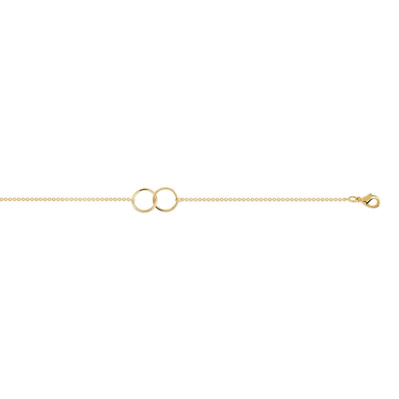 Bracelet plaqué or cercles entrelacés 19 cm - vue D1