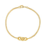 Bracelet plaqué or trois anneaux entrelacés 19 cm - vue 1