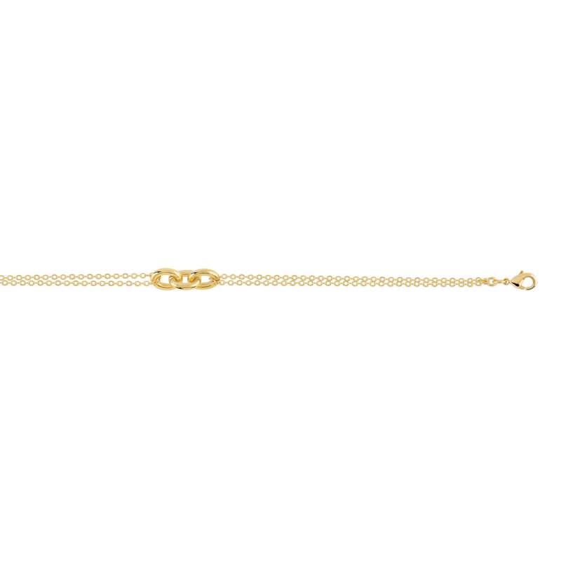Bracelet plaqué or trois anneaux entrelacés 19 cm - vue D1
