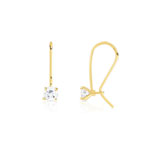 Boucles d'oreilles plaqué or pendants zirconias - vue 1
