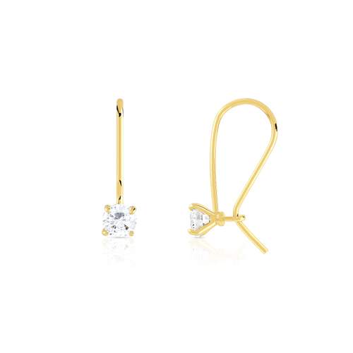 Boucles d'oreilles plaqué or pendants zirconias