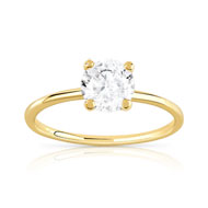 Solitaire plaqué or zirconia