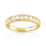 Alliance plaqué or demi-tour zirconias - vue 1