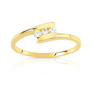 Bague plaque or zirconia