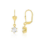 Boucles d'oreilles plaqué or dormeuses zirconias - vue 1
