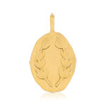 Pendentif plaqué or médaille motif laurier - vue 1