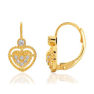 Boucles d'oreilles plaqué or zirconia