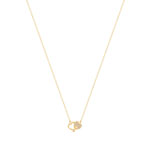 Collier plaqué or coeurs entrelacés zirconias 45 cm - vue 1