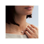 Gold-plated necklace intertwined hearts zirconias 45 cm - view worn 1