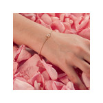 Bracelet plaqué or coeurs entrelacés zirconias 18 cm - vue porté 2