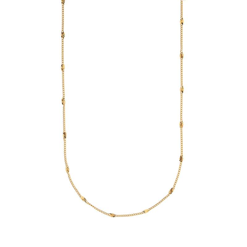Chaîne plaqué or maillon diamanté 45 cm - vue 1