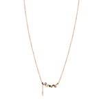 Collier plaqué or rose pierres imitation perle - vue 1