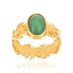 Bague plaqué or aventurine - vue 1