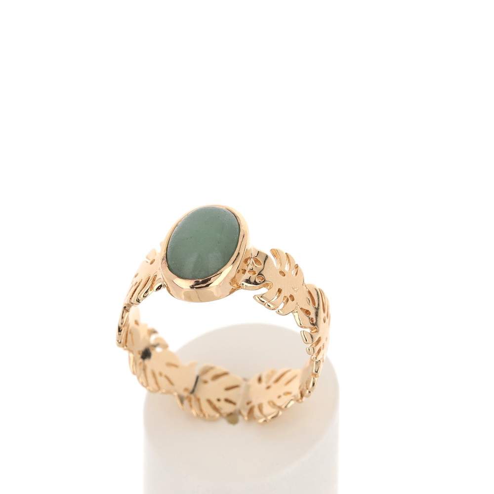 Bague plaqué or aventurine - vue 2