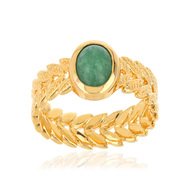 Bague plaqué or aventurine