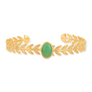 Bracelet rigide plaqué or aventurine