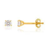 Boucles d'oreilles plaqué or zirconias - vue 1