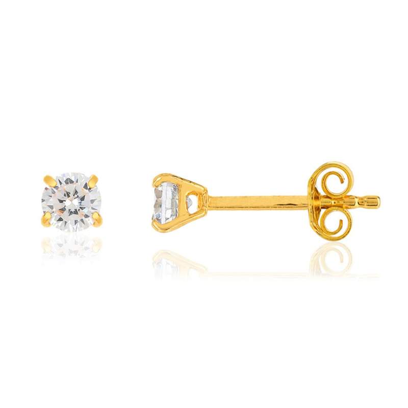 Boucles d'oreilles plaqué or zirconias - vue 1