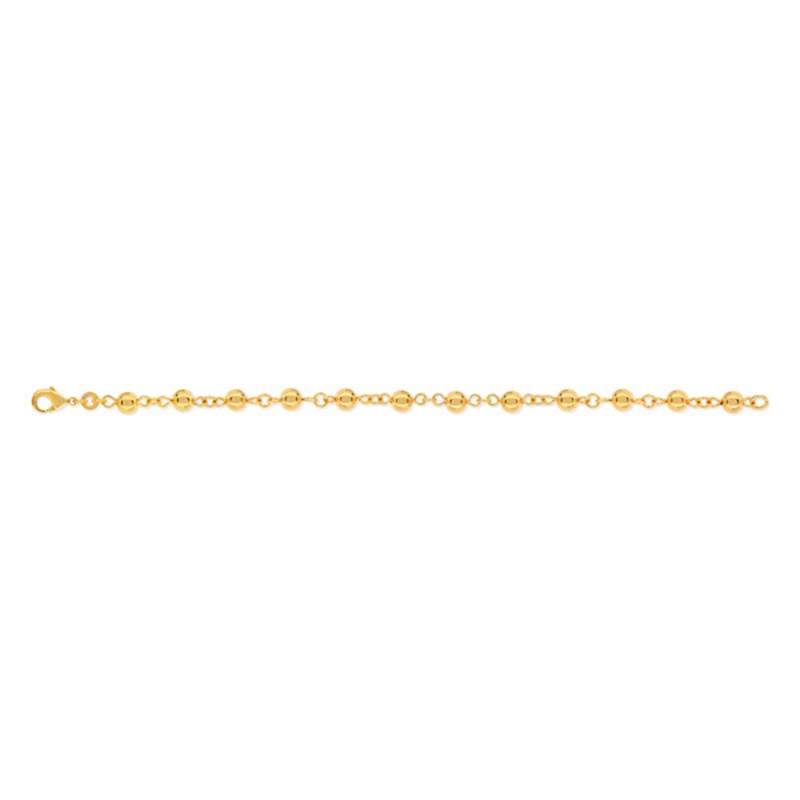 Bracelet plaqué or boules 18 cm - vue 1