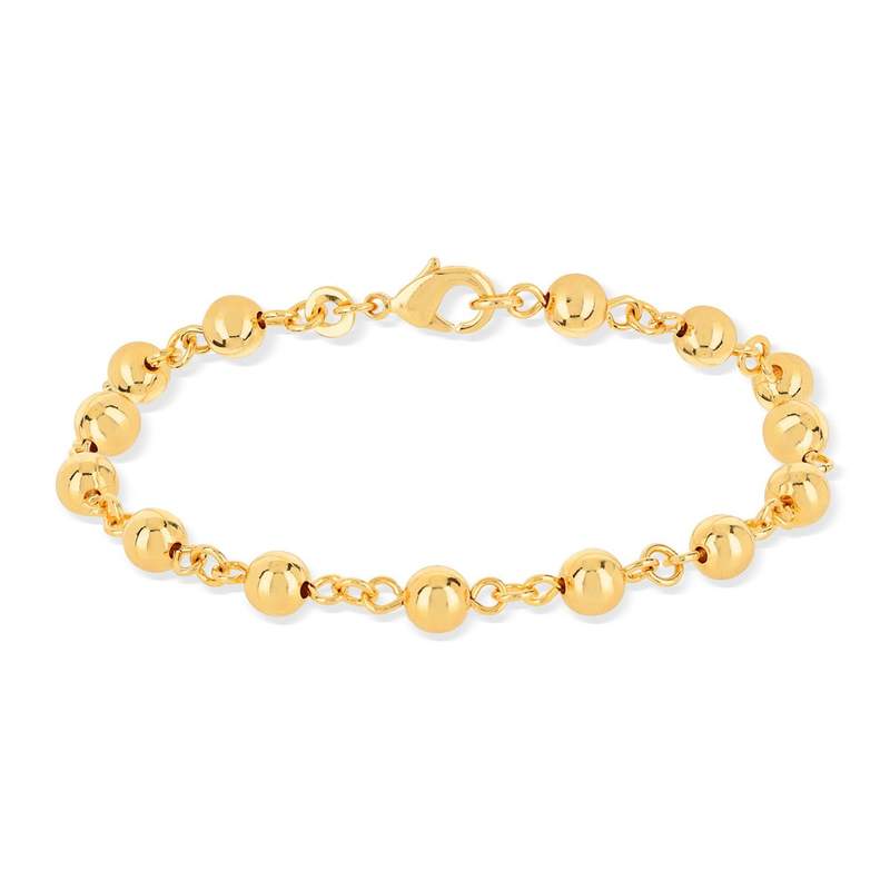Bracelet plaqué or boules 18 cm - vue 2