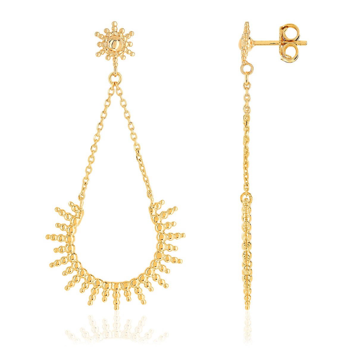 Boucles d'oreilles plaqué or - vue V1