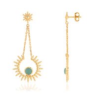 Boucles d'oreilles plaqué or aventurine