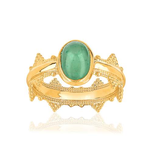 Gold-plated aventurine ring