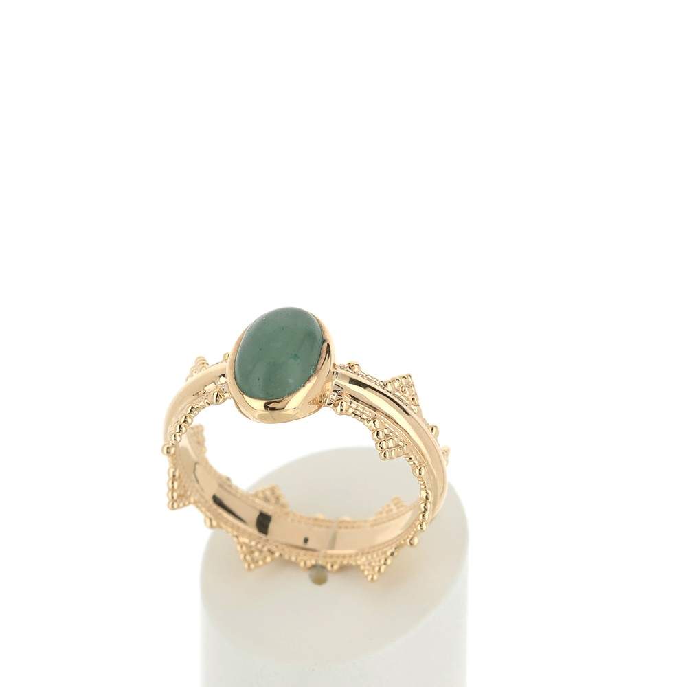 Bague plaqué or aventurine - vue 2