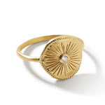 Bague plaqué or mat zirconia - vue 2