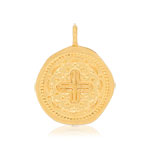 Pendentif plaqué or motif croix - vue 1