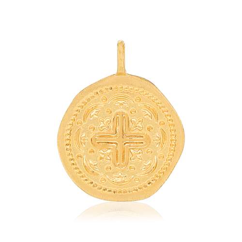 Pendentif plaqué or motif croix