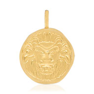 Pendentif plaqué or médaille lion