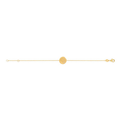 Bracelet plaqué or médaille zirconia 17.5 cm - vue 1