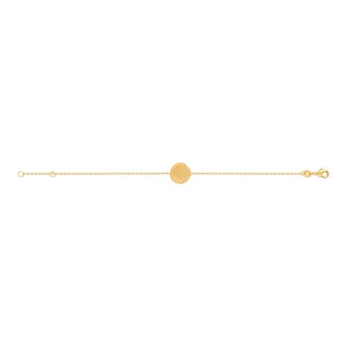 Vergulde armband met zirkonia medaillon 17,5 cm