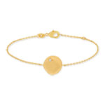 Bracelet plaqué or médaille zirconia 17.5 cm - vue 2