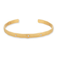 Bracelet rigide ouvert plaqué or zirconia 60mm